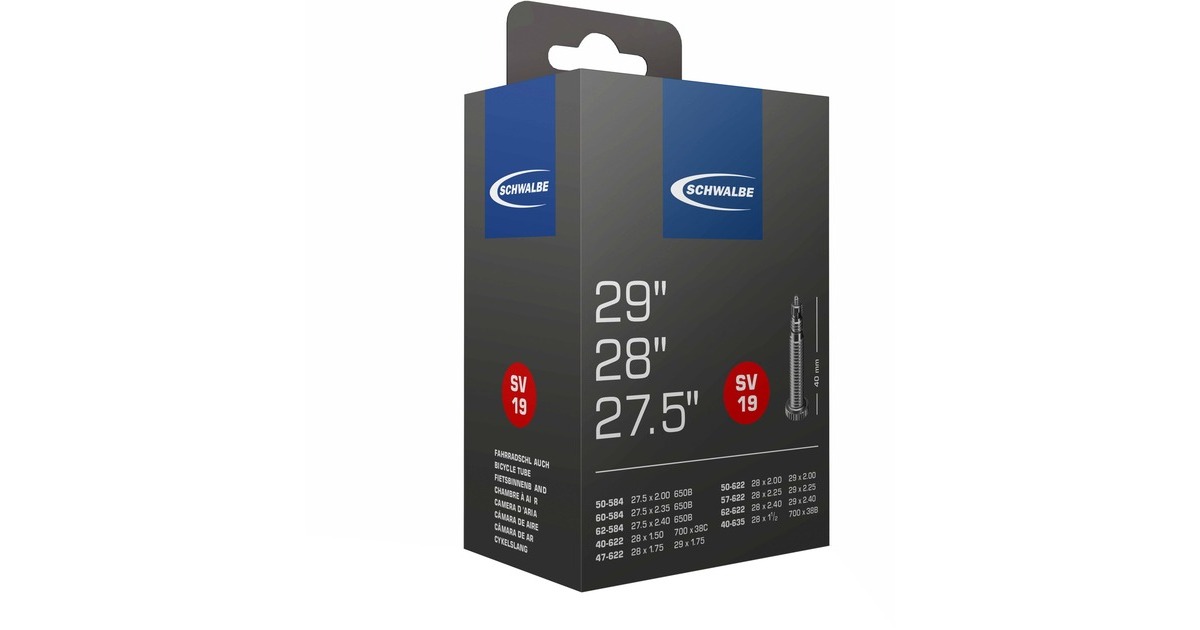 Schwalbe Fahrradschlauch Nr. 19, 40/62 - 584/635(Sclaverandventil (SV/FV) 40mm)