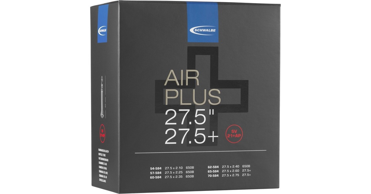 Schwalbe Fahrradschlauch Nr. 21+AP, AIR PLUS, 54/70 - 584(Sclaverandventil (SV/FV) 40mm)