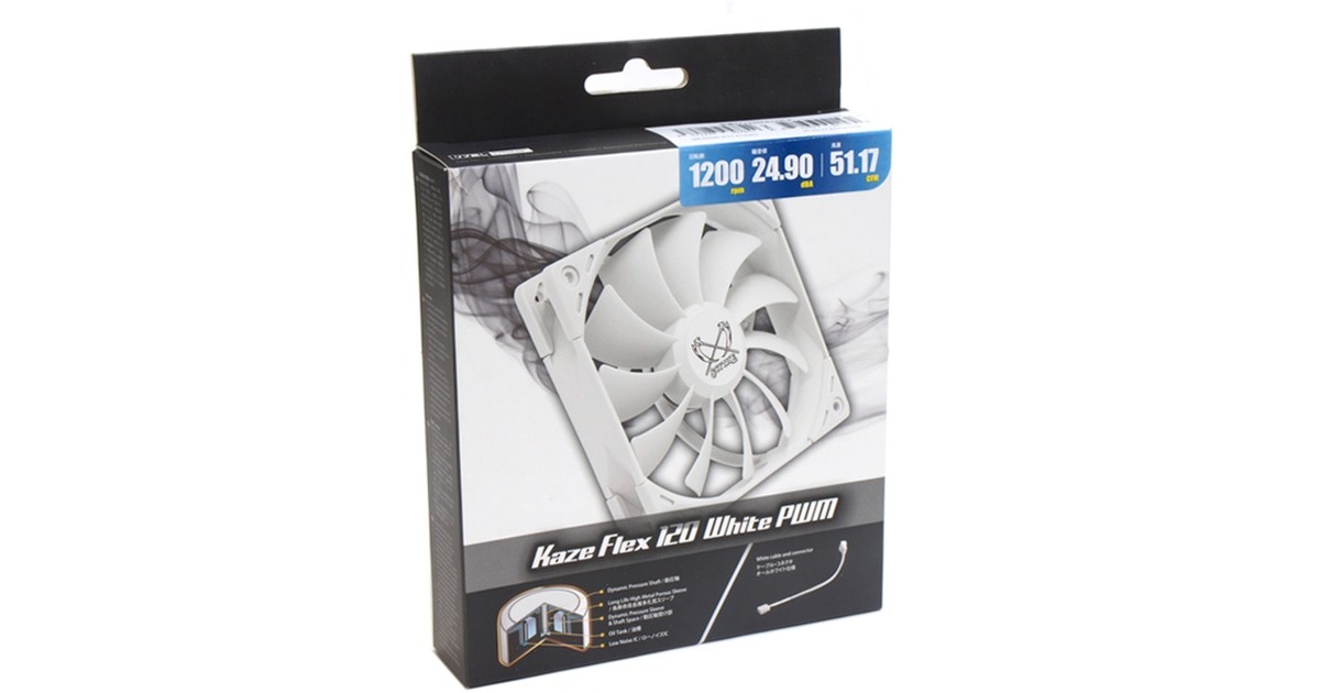 Scythe Kaze Flex 120 WEISS PWM 120x120x27, Gehäuselüfter(weiß)