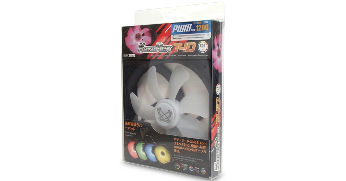 Scythe Kaze Flex 140 Square RGB PWM 140x140x27, Gehäuselüfter(schwarz/transparent, 1200 U/min)