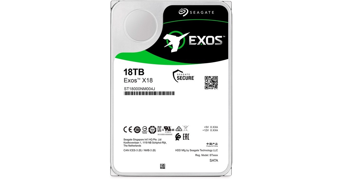 Seagate Exos X18 18 TB Generalüberholt, Festplatte(SATA 6 Gb/s, 3,5