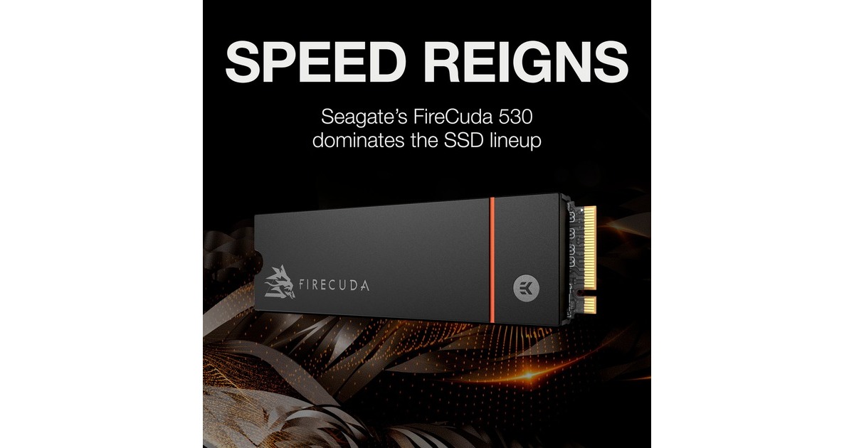 Seagate FireCuda 530 4 TB mit Kühlkörper, SSD(schwarz, PCIe 4.0 x4, NVMe 1.4, M.2 2280)
