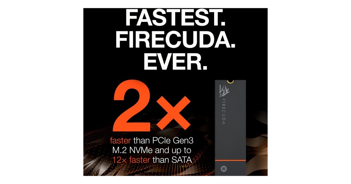 Seagate FireCuda 530 4 TB mit Kühlkörper, SSD(schwarz, PCIe 4.0 x4, NVMe 1.4, M.2 2280)