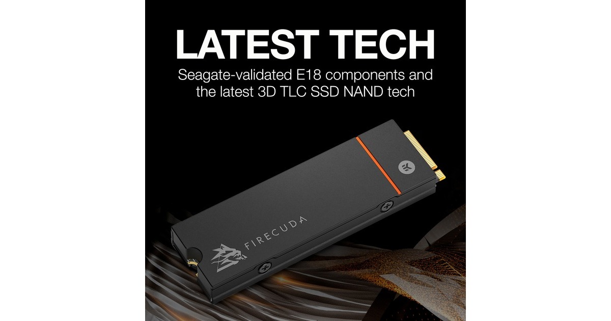 Seagate FireCuda 530 500 GB mit Kühlkörper, SSD(schwarz, PCIe 4.0 x4, NVMe 1.4, M.2 2280)
