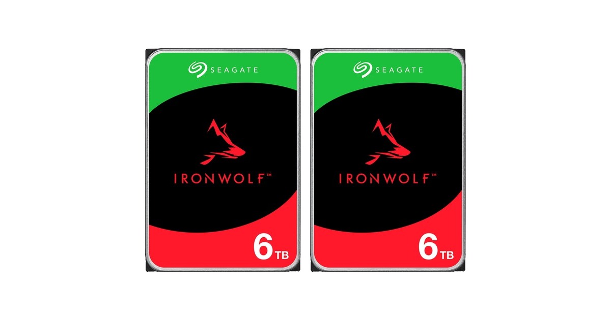 Seagate IronWolf NAS 2 x 6 TB Bundle, Festplatte(SATA 6 Gb/s, 3,5", 2er Bundle)