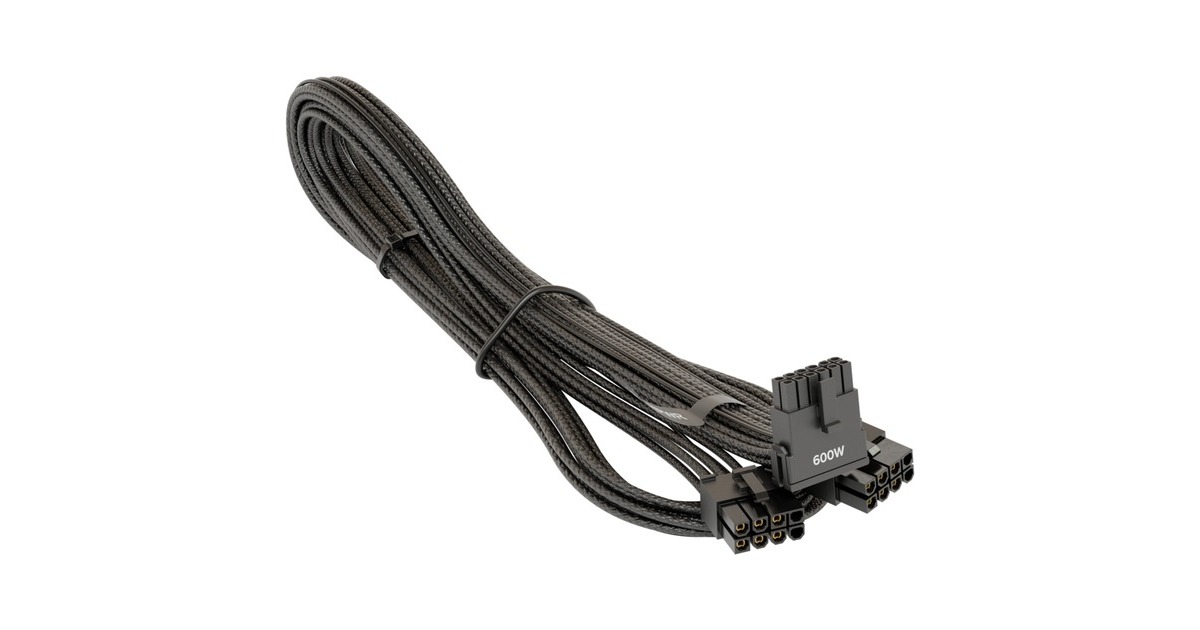 Seasonic 12VHPWR PCIe Adapter Kabel, 90° abgewinkelt(schwarz, 75cm)