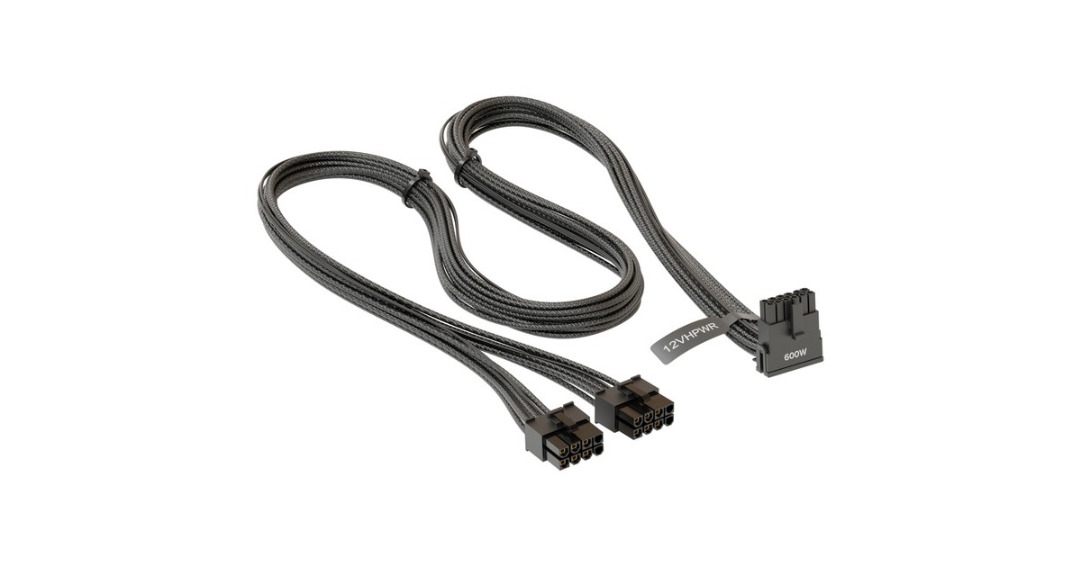 Seasonic 12VHPWR PCIe Adapter Kabel, 90° abgewinkelt(schwarz, 75cm)
