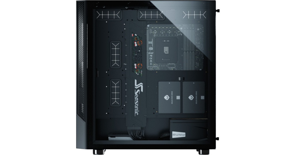 Seasonic ARCH Q503 + CONNECT DGC-650, Tower-Gehäuse(schwarz, Tempered Glass)