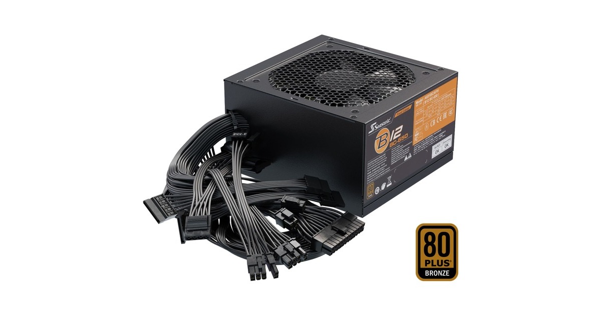 Seasonic B12 BC-650 650W, PC-Netzteil(schwarz, 4x PCIe, 650 Watt)