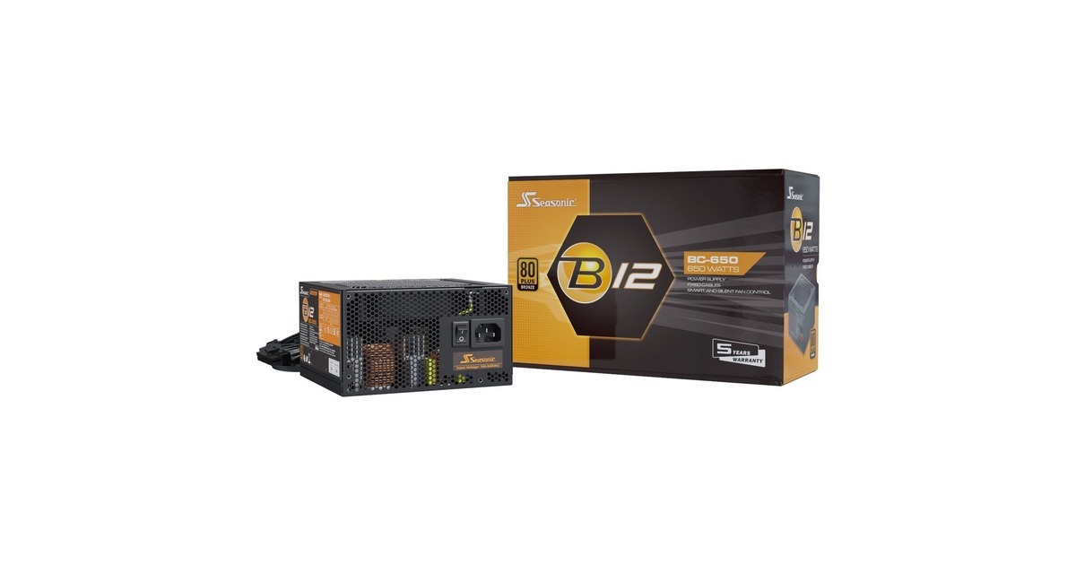 Seasonic B12 BC-650 650W, PC-Netzteil(schwarz, 4x PCIe, 650 Watt)