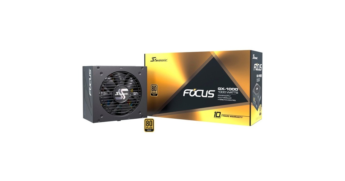 Seasonic FOCUS GX-1000 ATX3.0, PC-Netzteil(schwarz, 1x 12VHPWR, 3x PCIe, Kabel-Management, 1000 Watt)