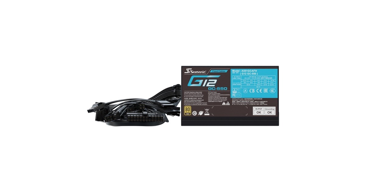 Seasonic G12 GC-550 550W, PC-Netzteil(schwarz, 2x PCIe, 550 Watt, Outlet)