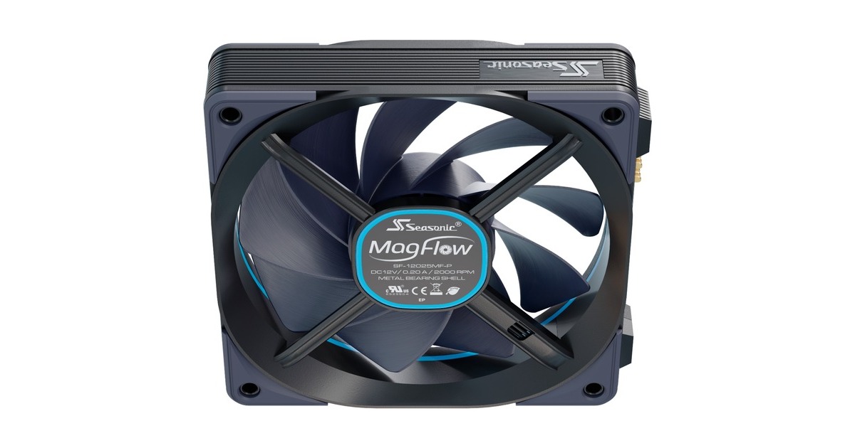 Seasonic MagFlow 1225 PWM, Gehäuselüfter(schwarz, 3-Fan Kit)
