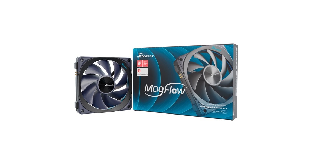 Seasonic MagFlow 1225 PWM, Gehäuselüfter(schwarz, 1-Fan Kit)