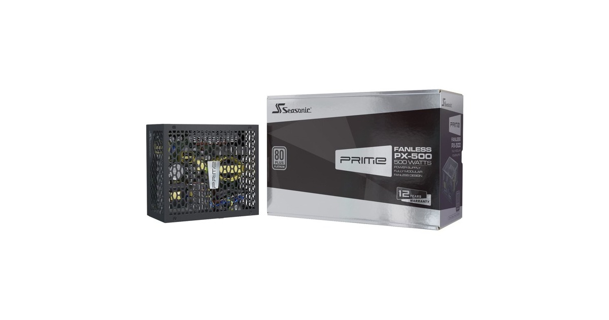 Seasonic PRIME Fanless PX-500 500W, PC-Netzteil(schwarz, 2x PCIe, Kabelmanagement, 500 Watt)