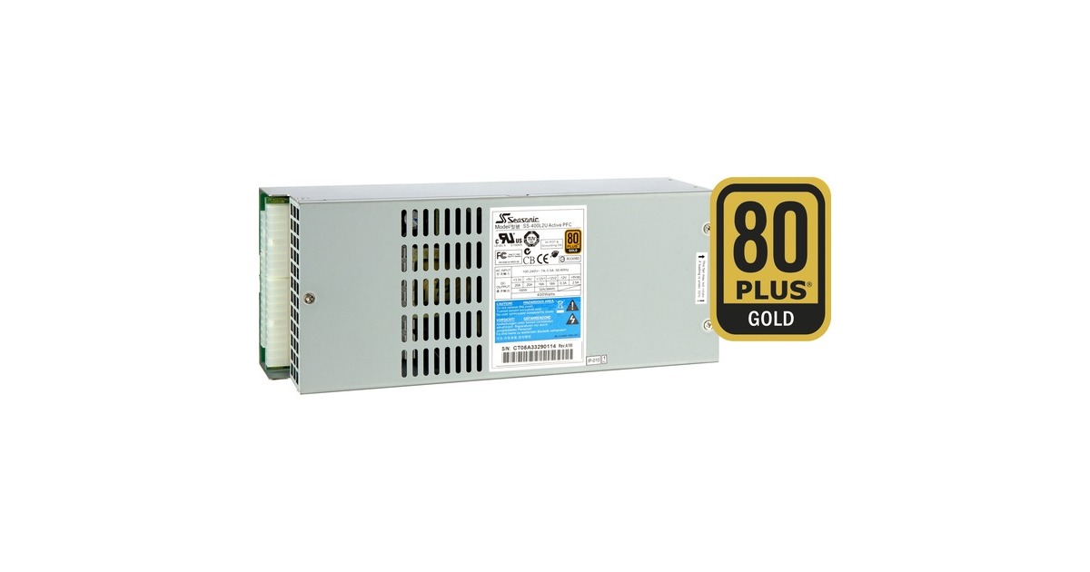 Seasonic SS-400L2U Bulk, PC-Netzteil(silber, Rackmount, 2HE, 400 Watt, Bulk)