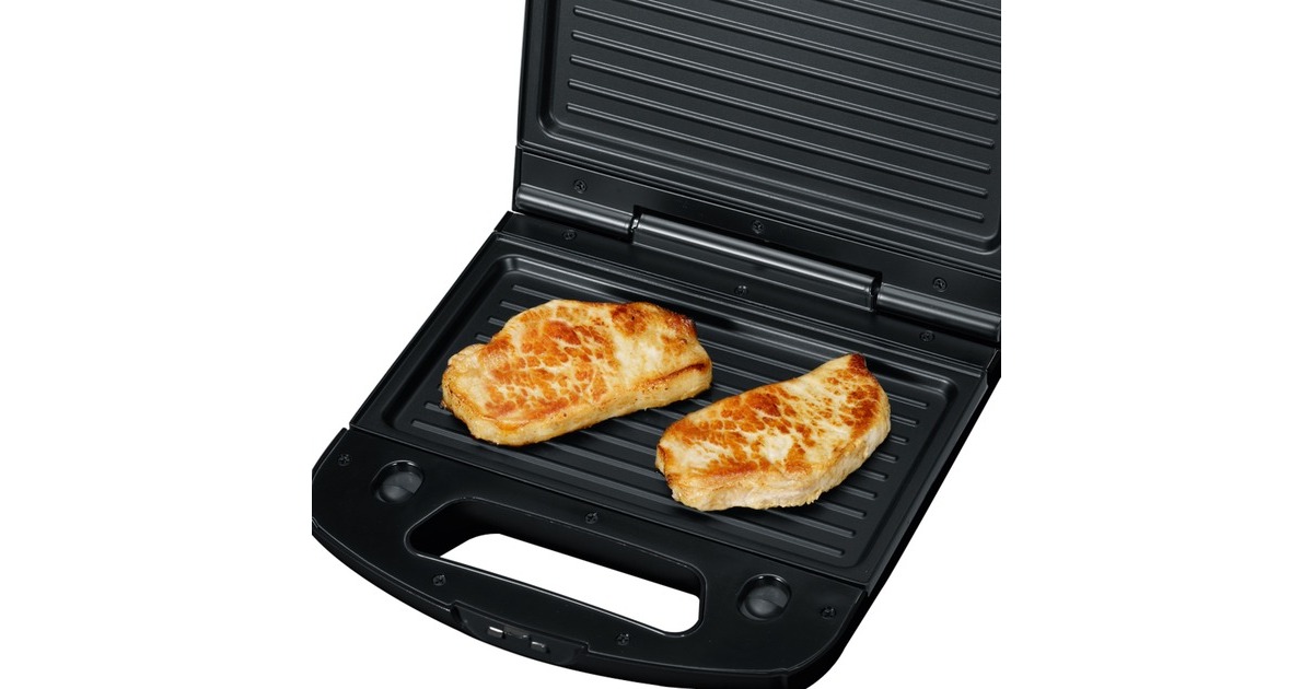 Severin 3in1 Sandwich-Toaster SA 2968, Sandwichmaker(schwarz/edelstahl, 1.000 Watt, mit 3 Platten-Sets)