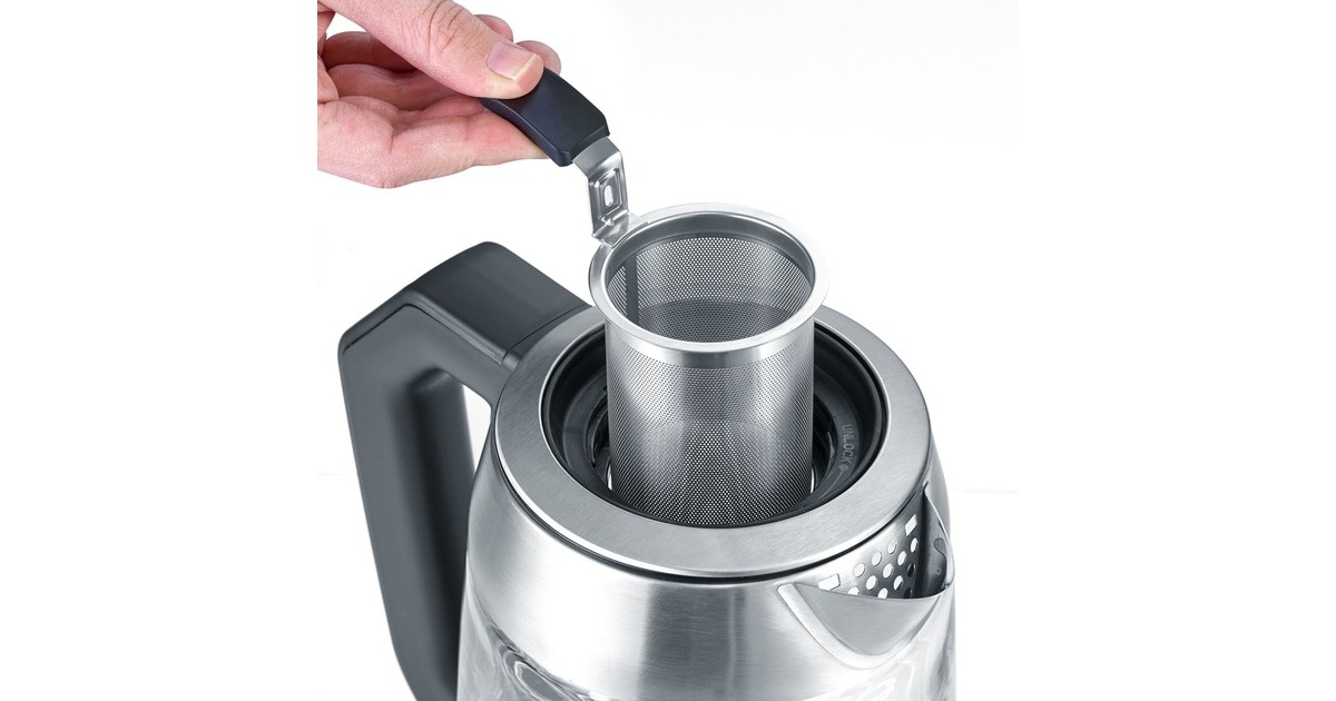 Severin Digital Glas Tee- und Wasserkocher WK 3477(edelstahl/schwarz, 1,7 Liter)