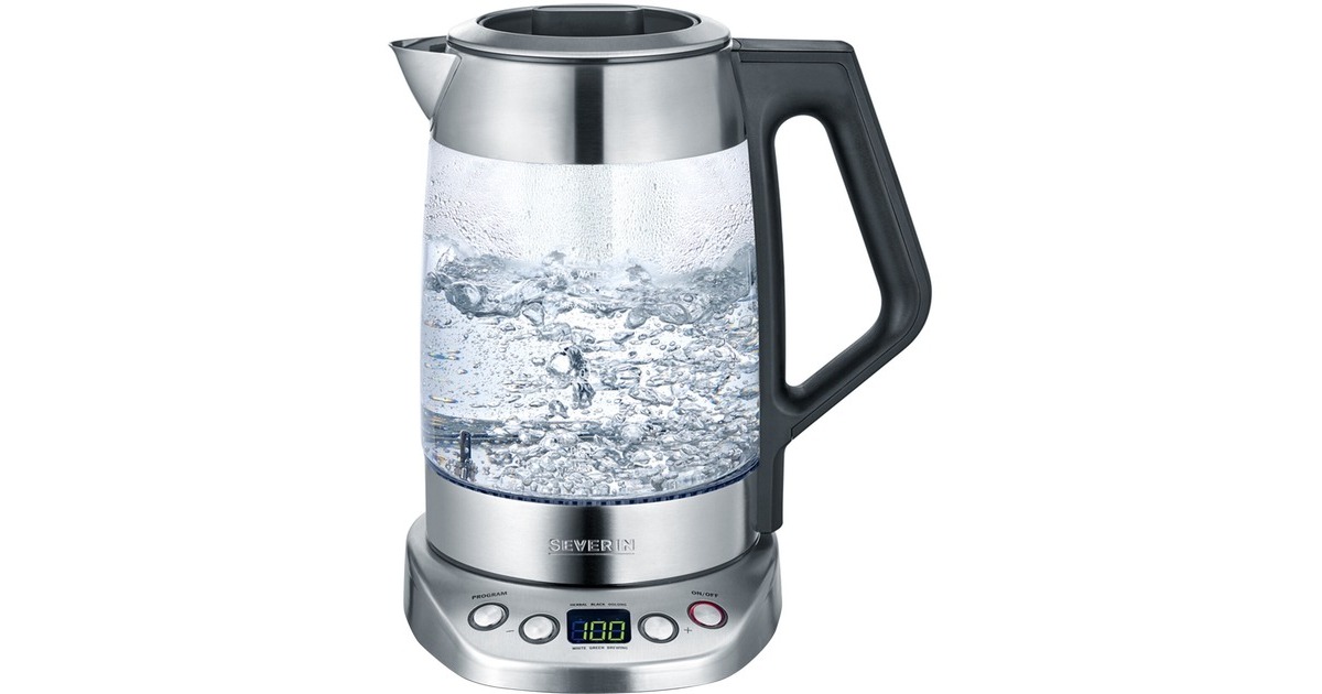 Severin Glas Tee- und Wasserkocher Deluxe WK 3479(edelstahl/schwarz, 1,7 Liter) Severin Glas Tee- und Wasserkocher Deluxe WK 3479(edelstahl/schwarz, 1,7 Liter)