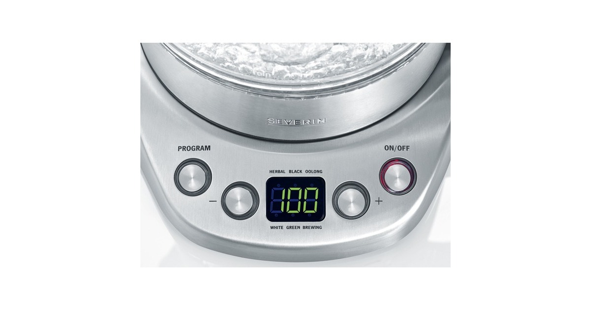 Severin Glas Tee- und Wasserkocher Deluxe WK 3479(edelstahl/schwarz, 1,7 Liter)