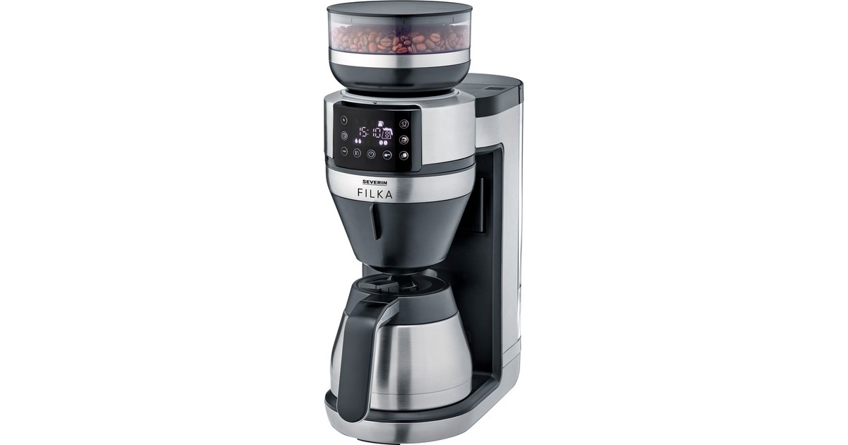 Severin KA 4851, Filtermaschine(schwarz (matt)/edelstahl (gebürstet), inkl. Thermokanne)