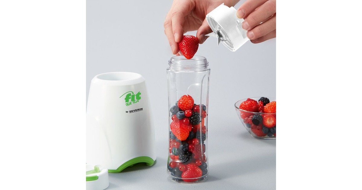 Severin Smoothie Mix & Go SM 3735 , Standmixer(weiß/grün)