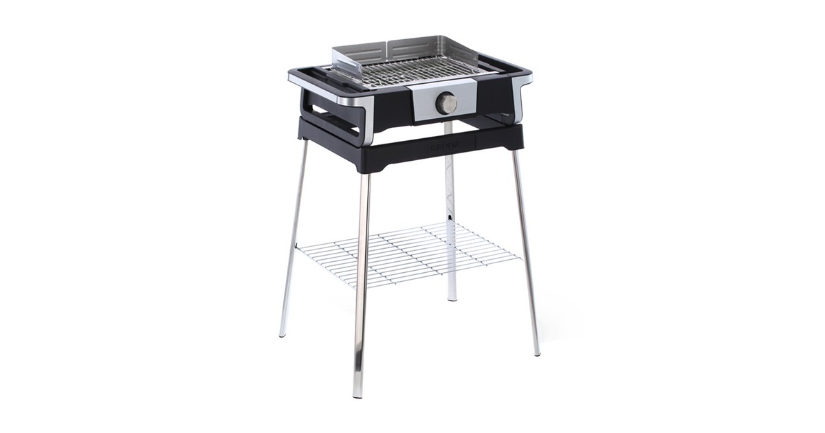 Severin eBBQ Elektrogrill SENOA BOOST S, mit Stand(schwarz/edelstahl, 3.000 Watt, mit BoostZone)