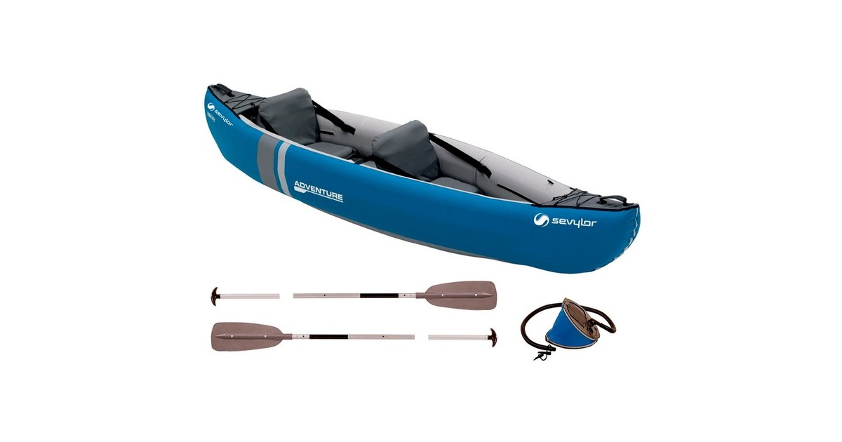 Sevylor Adventure Kajak Kit, Schlauchboot(dunkelblau/grau, 314 x 88cm, Set mit Paddel)