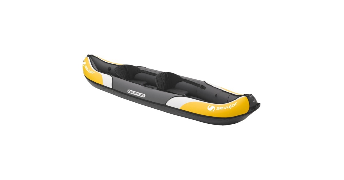 Sevylor Colorado Kajak Kit, Schlauchboot(schwarz/gelb, 331 x 88cm, Set mit Paddel)