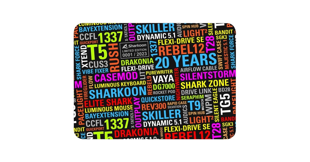 Sharkoon 20 Years Limited Edition Mouse Mat, Gaming-Mauspad(mehrfarbig)