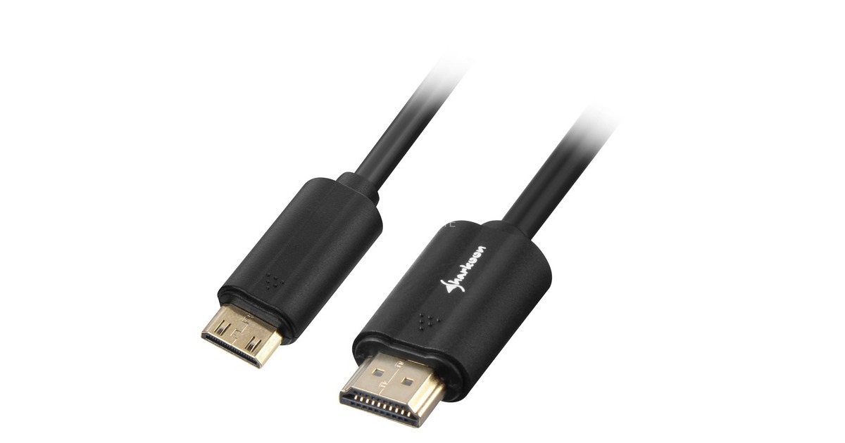 mini HDMI Stecker(schwarz, 2 Meter, HDMI 2.0 4K)