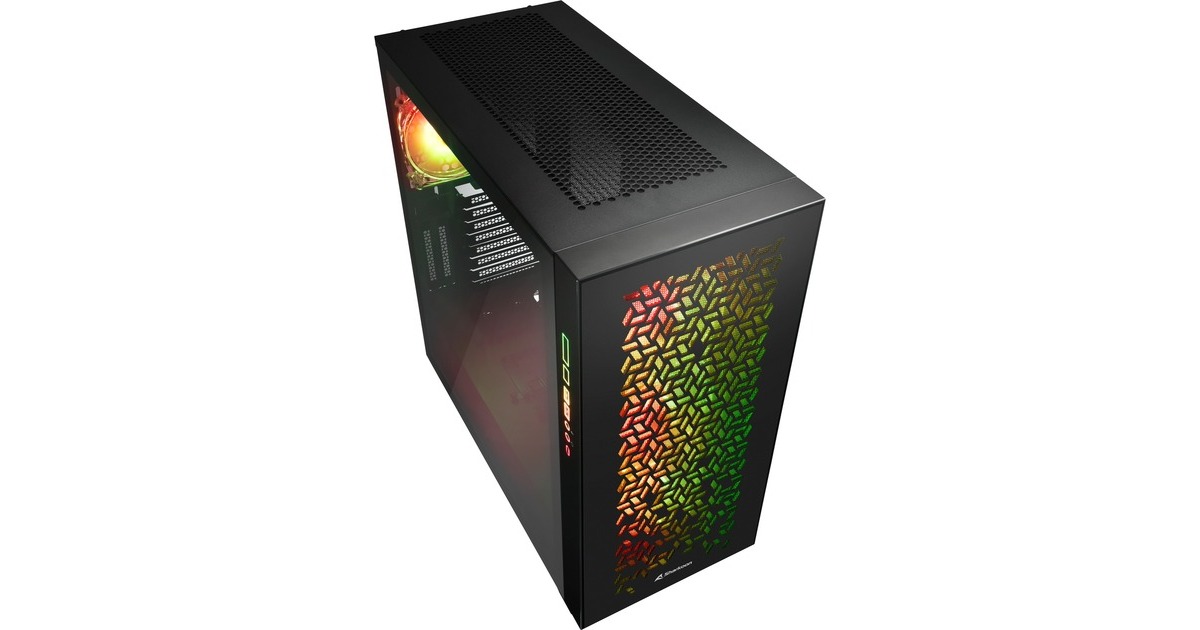 Sharkoon ELITE SHARK CA300H Black, Big-Tower-Gehäuse(schwarz, 2x gehärtetes Glas, Outlet)