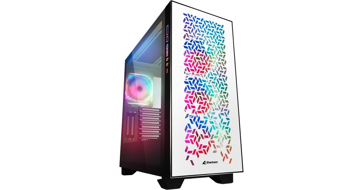 Sharkoon ELITE SHARK CA300H White, Big-Tower-Gehäuse(weiß, 2x gehärtetes Glas)