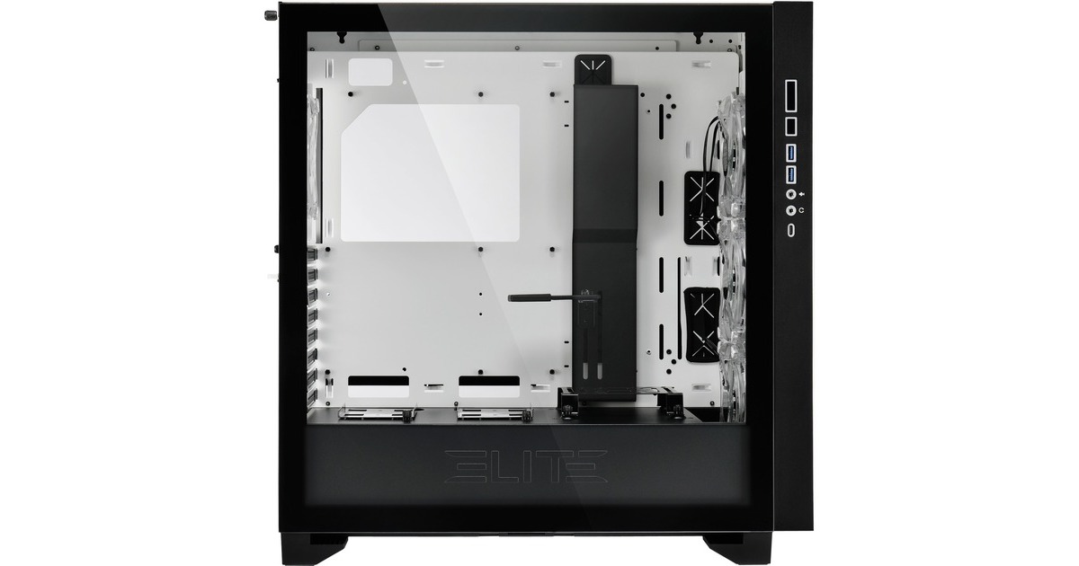 Sharkoon ELITE SHARK CA300H White, Big-Tower-Gehäuse(weiß, 2x gehärtetes Glas)
