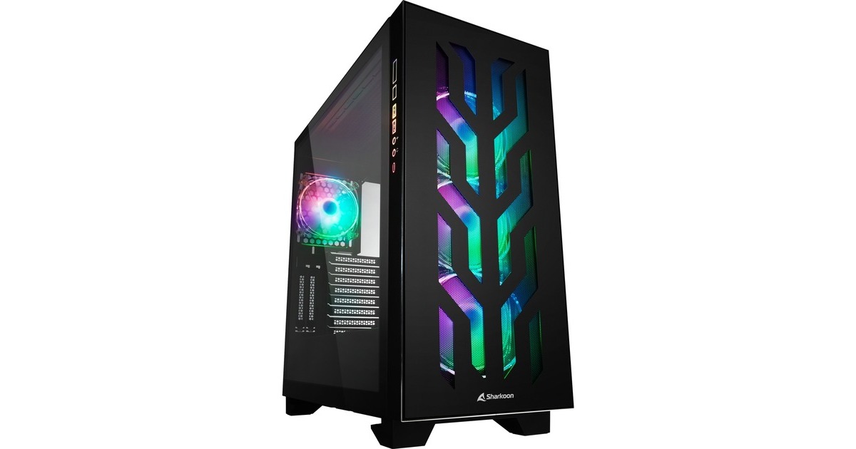 Sharkoon ELITE SHARK CA300T, Big-Tower-Gehäuse(schwarz, 2x gehärtetes Glas)