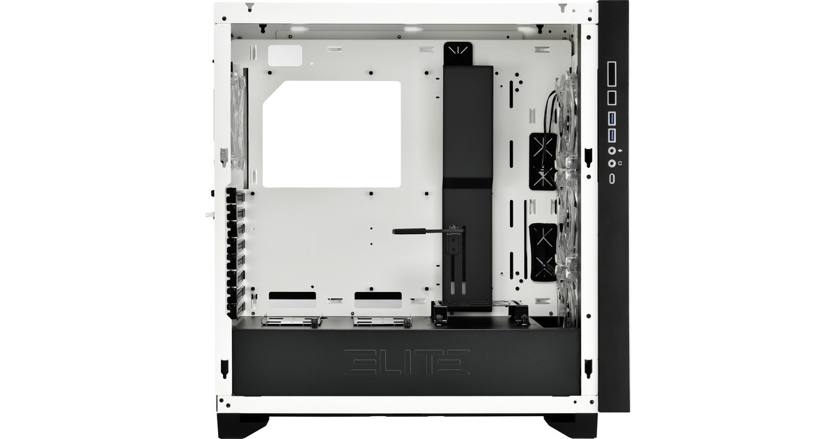Sharkoon ELITE SHARK CA300T, Big-Tower-Gehäuse(weiß, 2x gehärtetes Glas)