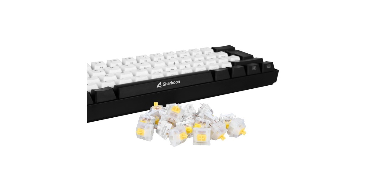 Sharkoon Gateron Cap Milky-Yellow Switch-Set, Tastenschalter(gelb/weiß, 35 Stück)