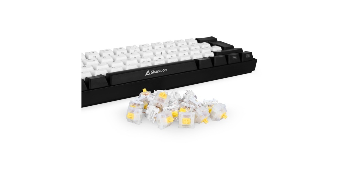 Sharkoon Gateron Cap V2 Milky-Yellow Switch-Set, Tastenschalter(gelb/transparent, 35 Stück)