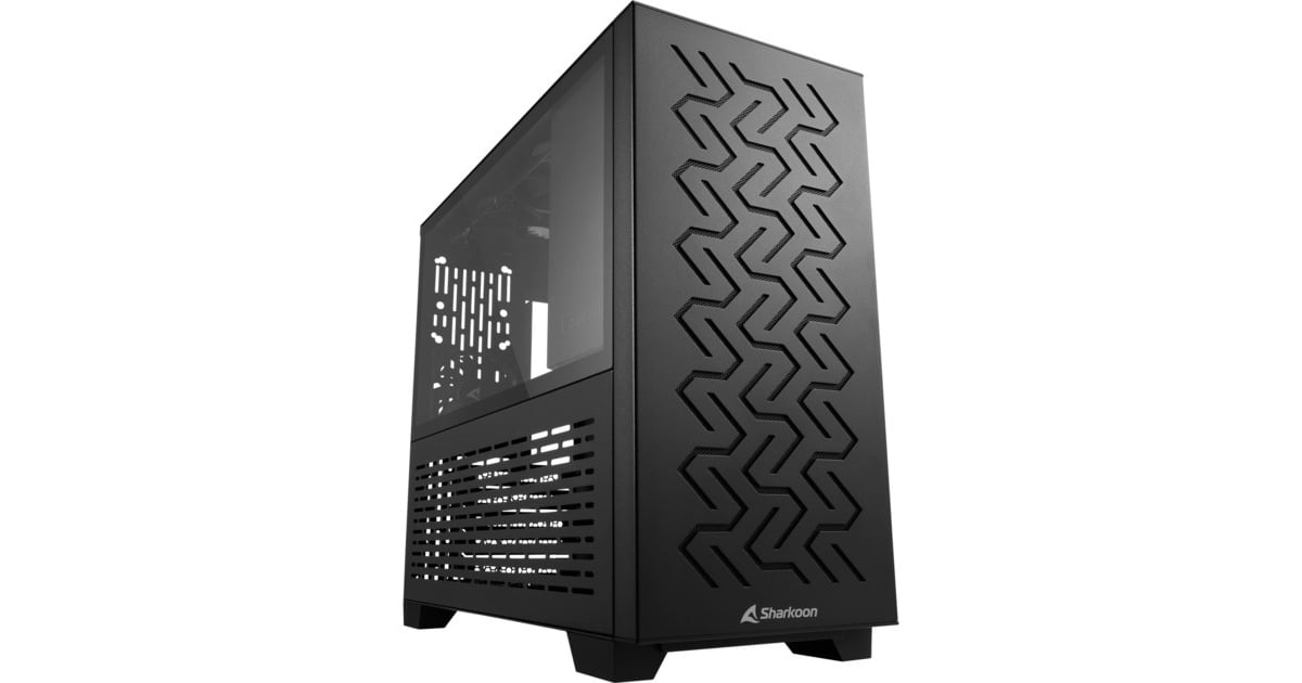 Sharkoon MS-Z1000, Tower-Gehäuse(schwarz, Seitenteil aus gehärtetem Glas)