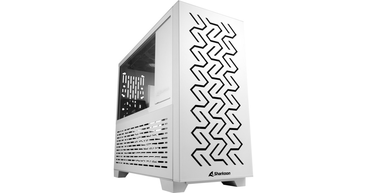 Sharkoon MS-Z1000, Tower-Gehäuse(weiß, Seitenteil aus gehärtetem Glas)
