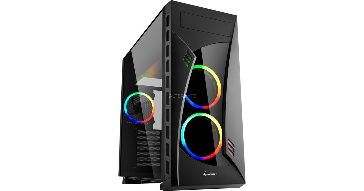 Sharkoon NIGHT SHARK RGB, Tower-Gehäuse(schwarz, Window-Kit)