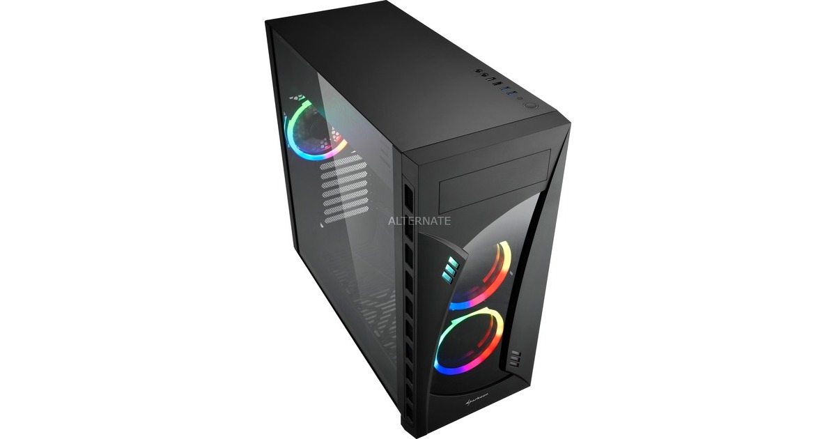 Sharkoon NIGHT SHARK RGB, Tower-Gehäuse(schwarz, Window-Kit)
