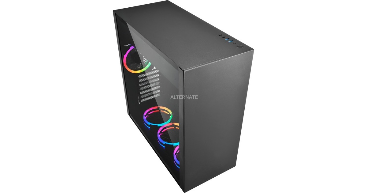 Sharkoon PURE STEEL RGB, Tower-Gehäuse(schwarz, gehärtetes Glas)