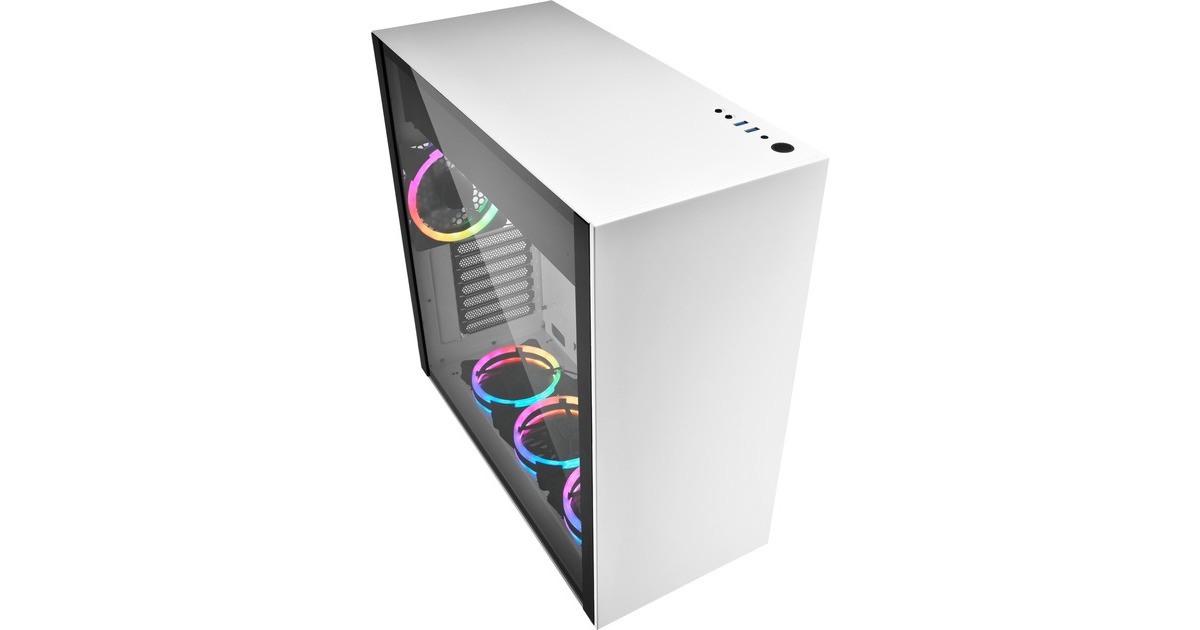 Sharkoon PURE STEEL White RGB, Tower-Gehäuse(weiß, gehärtetes Glas)