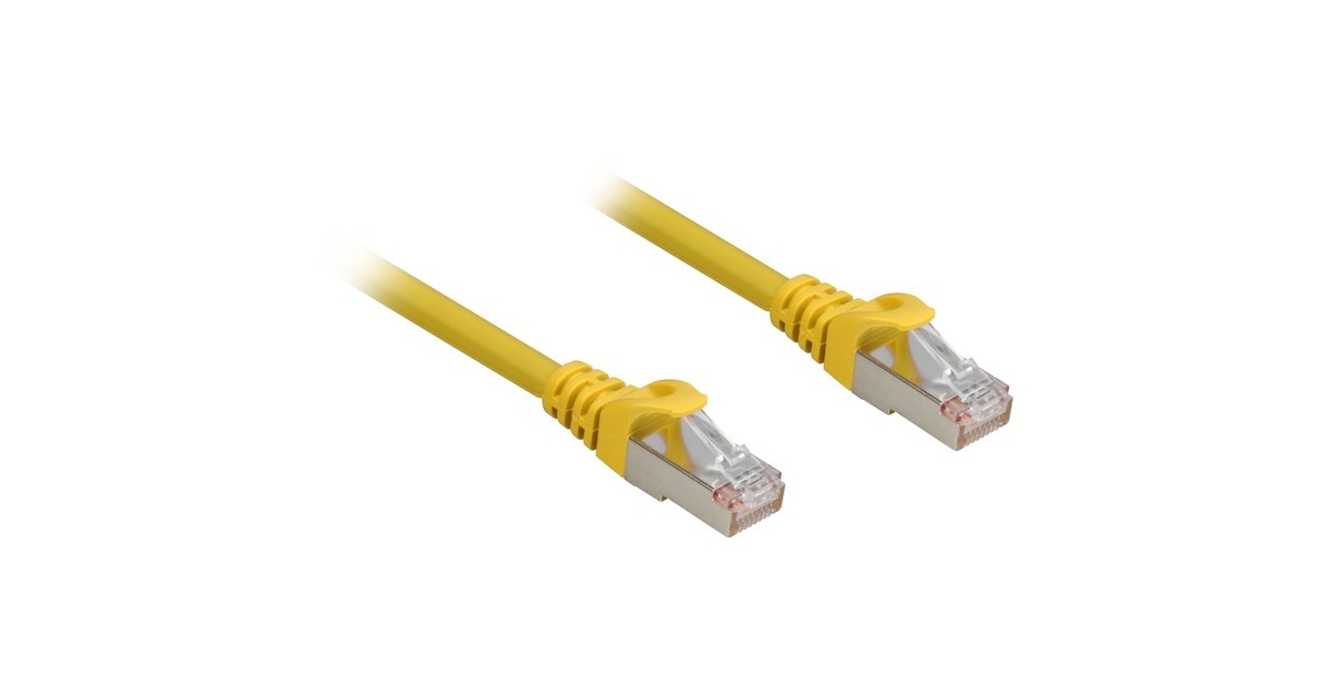 Sharkoon Patchkabel RJ45 Cat.6a SFTP(gelb, 2 Meter, LSOH (Halogenfrei))