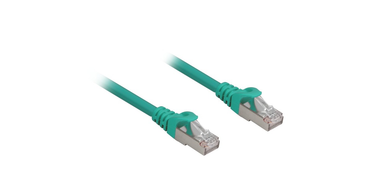 Sharkoon Patchkabel RJ45 Cat.6a SFTP(grün, 25 cm, LSOH (Halogenfrei))
