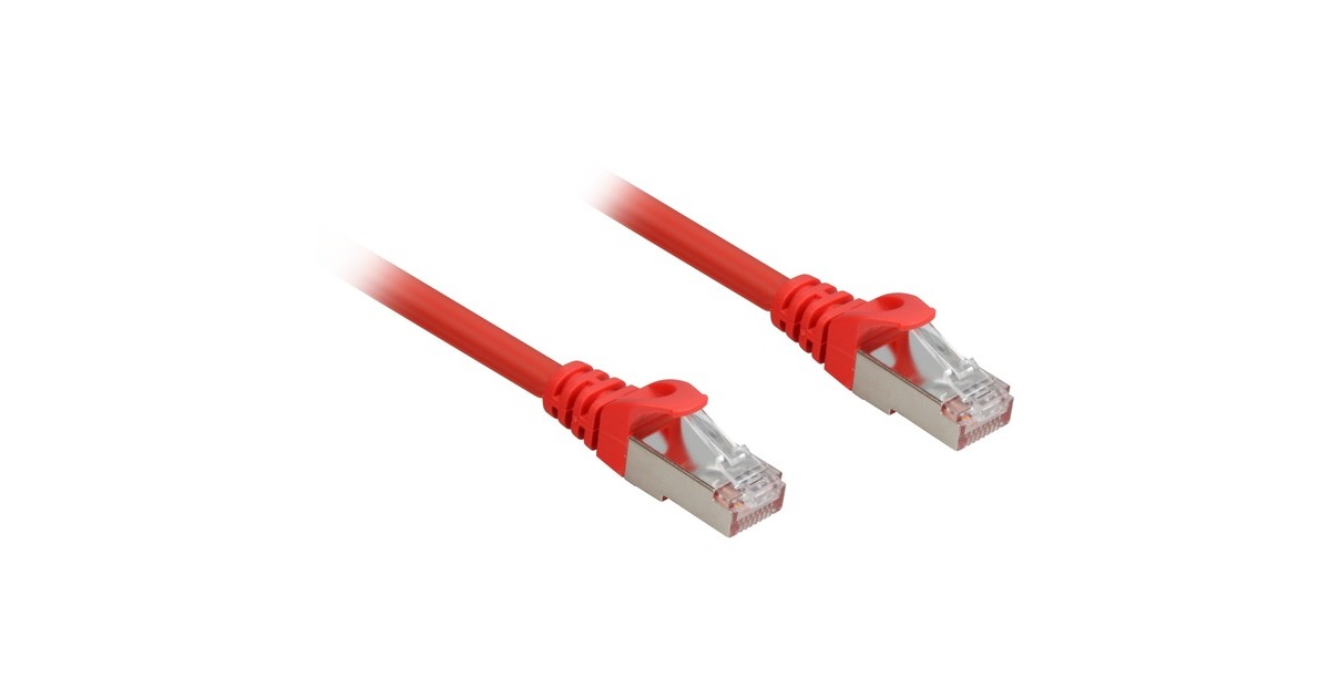 Sharkoon Patchkabel RJ45 Cat.6a SFTP(rot, 10 Meter, LSOH (Halogenfrei))