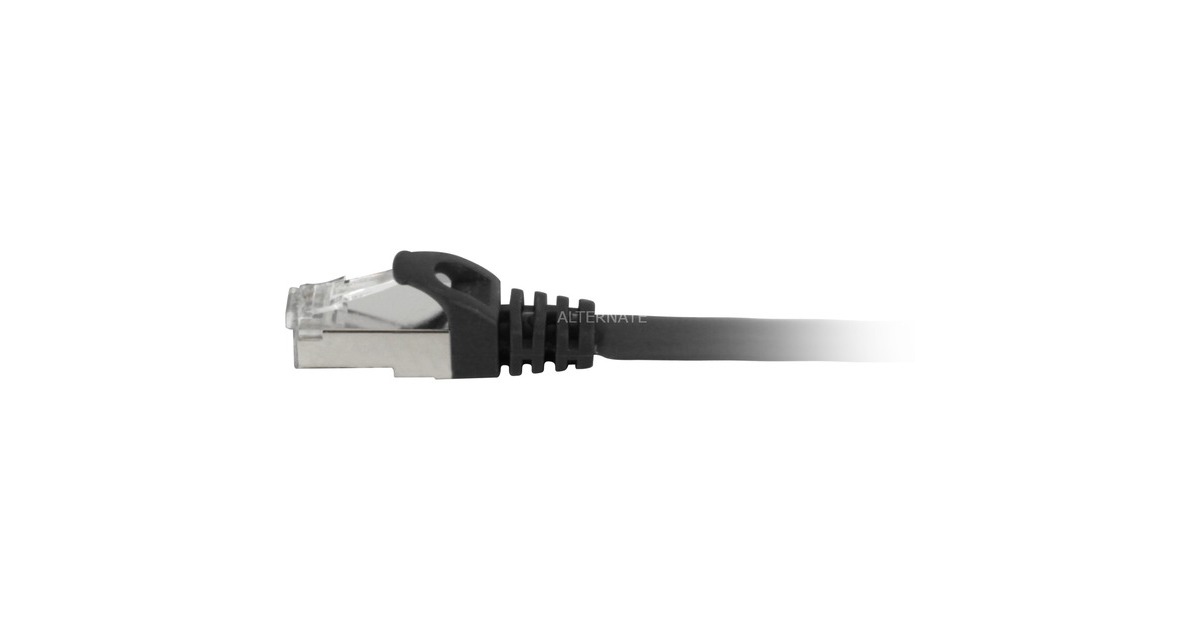 Sharkoon Patchkabel SFTP, RJ-45, mit Cat.7a Rohkabel(schwarz, 50cm)