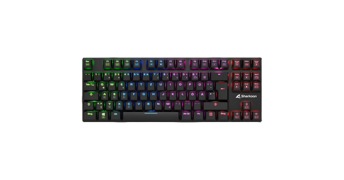 Sharkoon PureWriter TKL RGB, Gaming-Tastatur(schwarz, DE-Layout, Kailh Choc Low Profile Red)