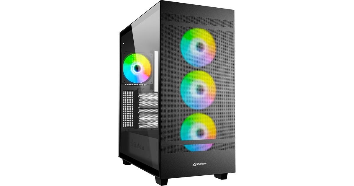 Sharkoon Rebel C50 RGB, Tower-Gehäuse(schwarz, Gehärtetes Glas)
